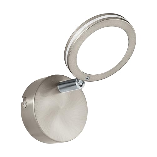 EGLO LED ceiling lamp Karystos, ceiling spotlight, steel in matte nickel