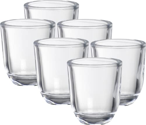Bolsius - Glass Holder for Votive Candles - 6 pieces - 6.5 cm - Round - Votive Candle Holder - Transparent Glass - Decoration - Home Accessory