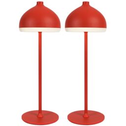 LuminexDesigns 2-Pack Cordless Table Lamp–5200 mAh Rechargeable LED Bedside & Bathroom Lamp with 3 Light Colours,Dimmable Touch Control,Portable Lamp for Office,Living Room,Ruby Red