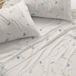 Burrito Blanco - Bed Sheet Set - Bed 105 cm Design 052 - Color Blue (105 x 190/200 cm.)