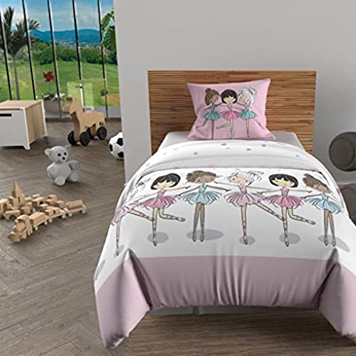 Soleil d'ocre, Duvet Cover Set 140 x 200 cm Dancers Pink 100% Cotton 57 Threads/cm2