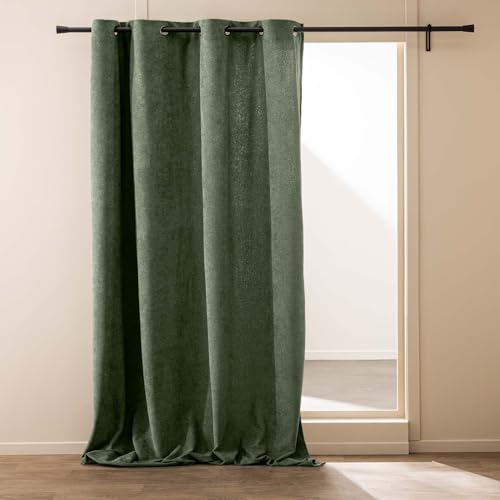 Douceur d'Int??rieur, Winona Cedar Wood Eyelet Curtain 140 x 260 cm Plain