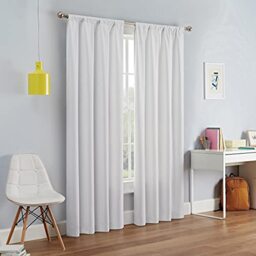 Eclipse Kendall Modern Blackout Thermal Rod Pocket Window Curtain for Bedroom or Living Room (1 Panel), 42 in x 63 in, Pink