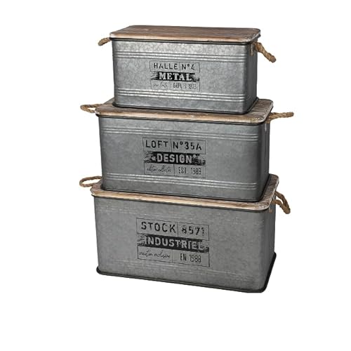 Urban living LOFT & METAL METAL BOX X3 S:51X27X27CM M:62X32X31CM L:68X35X35CM