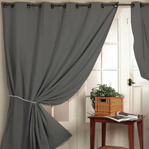 HomeMaison Blackout Curtain M1 Fire Resistant Curtain Charcoal 240 x 260 cm