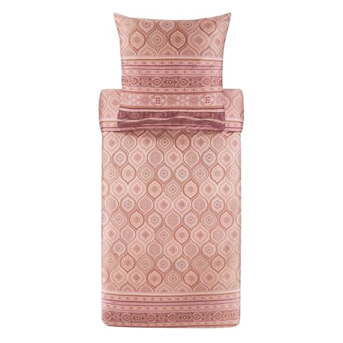 Bassetti Hanbury 9329923 Bed Linen + 1 Pillowcase 100% Cotton Satin Powder Pink P1 Dimensions: 155 x 220 cm + 1 K 80 x 80 cm