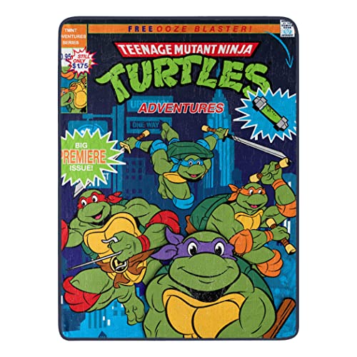 "Northwest Teenage Mutant Ninja Turtles Micro Raschel Throw Blanket, 46"" x 60"", Ooze Blaster"