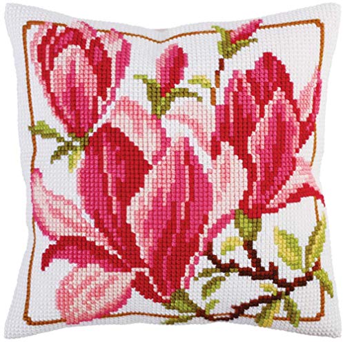 Collection d'Art Cushion KIT/Magnolia FLOWERS/40 X 40, 40 x 40cm, Multicolor