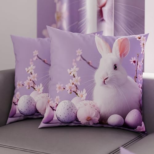PETTI Artigiani Italiani - Set of 2 Easter Cushion Covers 65x65 cm in Microfibre, Easter Decorative Cushions for Bedroom, Sofa and Living Room, 2 Decorative Pillow Covers, 100% Made in Italy