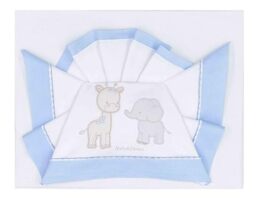 ANDY & HELEN® 3-Piece Set of Top Sheet, Fitted Sheet and Pillowcase, 100% Cotton, Light Blue