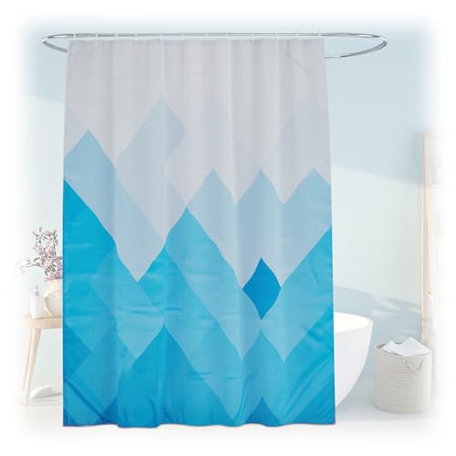 Relaxdays Shower Curtain, Geometric, 180 x 200 cm, Mould Resistant, Washable, 12 Rings, for Bathtub, Multicoloured