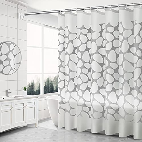 mumbi Shower Curtain Shower Curtains 180 x 200 cm Bath Curtain Replacement Curtain Stones Grey