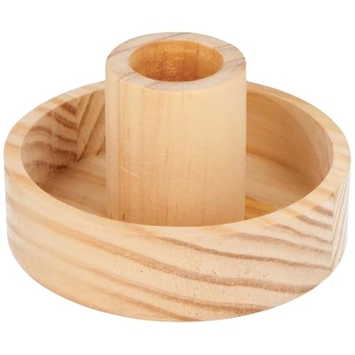 Wooden Candle Holder Round Base Diameter 9 x 5 cm