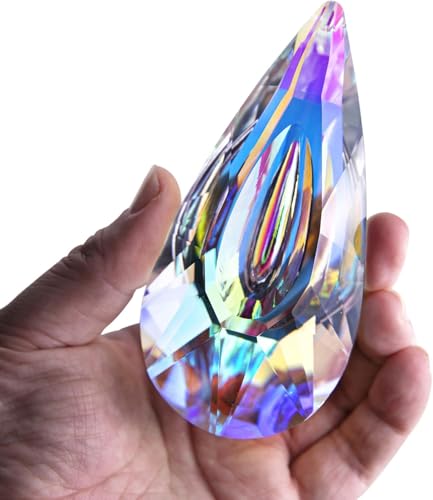 120mm/4.7in Crystal Prism Suncatcher Window Hanging Sun Catchers AB Colored Crystals Faceted Prism Rainbow Maker Pendant