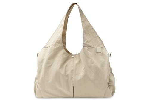 Jollein Changing Bag - Urban - Warm Sand - Modern Changing Bag - Water Repellent & Easy to Clean - With Shoulder Strap & Changing Mat - 40x20x25cm