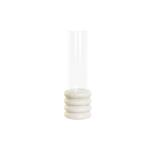 Home ESPRIT Candle Holder White Natural Glass Marble 10 x 10 x 33 cm