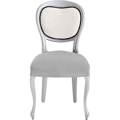 ECOMMERC3 - 2 Universal and Versatile Chair Covers ??? Pearl Grey Chair Cover Protector Easy to Install for Back, Seat and Arms