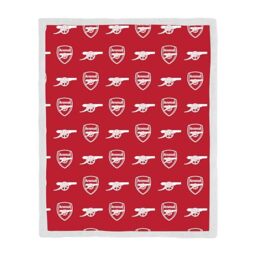 Arsenal FC Officially Licensed Fleece Sherpa Throw Blanket - Super Soft, Football Combo Design - Warm Super Soft Feel Red Throw - Perfect for Home, Bedroom, Sleepovers & Camping