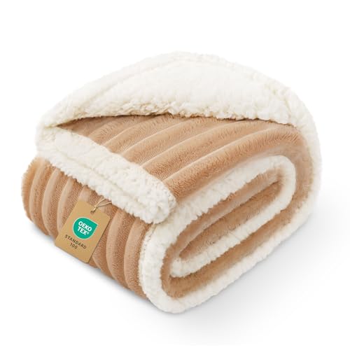 Luciphia Waterproof Dog Blanket for Small Puppy Ultra-Soft Calming Cut Pile Flannel Throw Durable & Warm Furniture Protection for Couch Car Pet Cat Blanket Machine Washable Warm Caramel,S(40''x28'')
