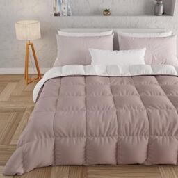 PETTI Artigiani Italiani - Winter Duvet, Double, Plain, Double-Sided, Dusky Pink, White, 100% Made in Italy