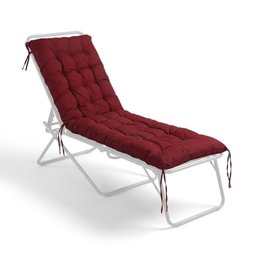 Relaxdays Padded Quilted Bench Cushion with Ties for Outdoor Garden & Pallet Benches, 160 x 50 cm in Multiple Colors
