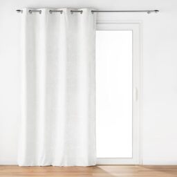 Douceur d'Intérieur, Curtain with Eyelets 135 x 260 cm Eva White Velvet Devoré