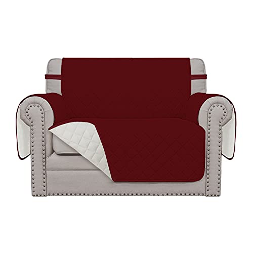 Easy-Going Oversized Chair Sofa Slipcover Reversible Sofa Cover Water Resistant Couch Cover Furniture Protector Cover with Elastic Straps for Pets Kids Dog Cat(Oversized Chair, Christmas Red/Ivory)