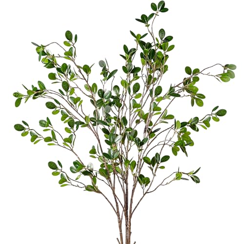 Sggvecsy 43?????? 3Pcs Artificial Ficus Branches Faux Leaf Spray Green Eucalyptus Branches Artificial Greenery Stems Fake Ficus Twig Plants for Home Office Wedding Vase Filler Shop Decoration