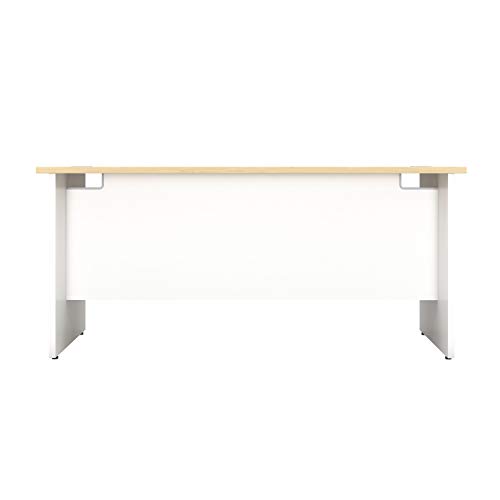 Office Hippo Panel Desk with 2 Mobile Storage Including Filing Drawer, A4, Foolscap, Engineered Wood, Beech, 160 x 80 x 73 cm