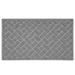 Nicoman Diamond Quilted Shape Low Profile Outdoor Dirt-Trapper Door Mat Washable Barrier Heavy Duty Doormat – (Drainage Open-Back, Grey, 75 x 44cm)