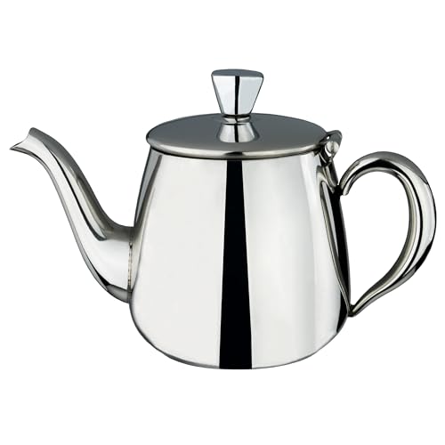 Caf?? Ol?? Premium Teapot, 1 Cup / 13oz / 370ml, Stainless Steel - Classic Teapot Design with Mirror Finish, Perfect Pour Spout