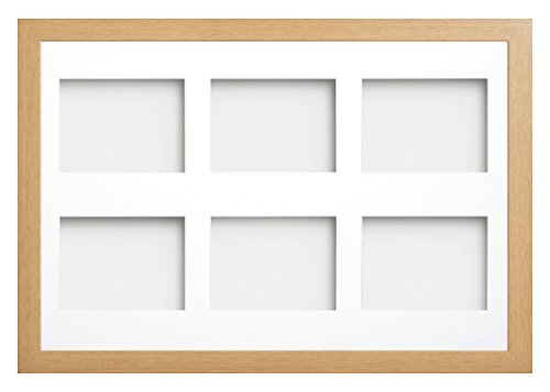 Frame Company Watson Beech Multi-Aperture Photo Frame with Mount, 30x20 for 8x6 (x6) * Choice of Frame Colour and Mount Design* NEW
