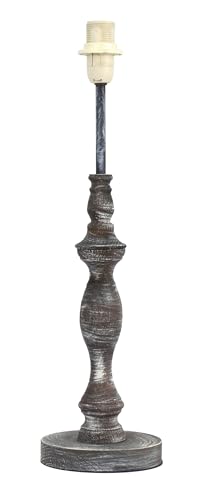 EGLO table lamp 1+1 Vintage, Wooden Bedside Lamp, Steel in Grey Patina