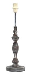 EGLO table lamp 1+1 Vintage, Wooden Bedside Lamp, Steel in Grey Patina