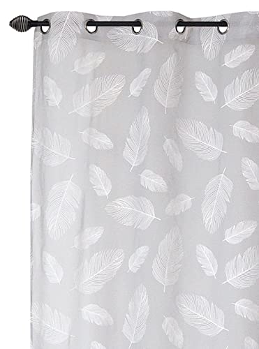 Atout Ciel Eyelet Curtain 140 x 240 cm Grey Ready to Hang