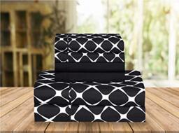 Elegant Comfort Luxury Soft Bed Sheets Bloomingdale Pattern - 1500 Premium Hotel Quality Microfiber Softness Wrinkle and Fade Resistant (6-Piece) Bedding Set, Full, Black