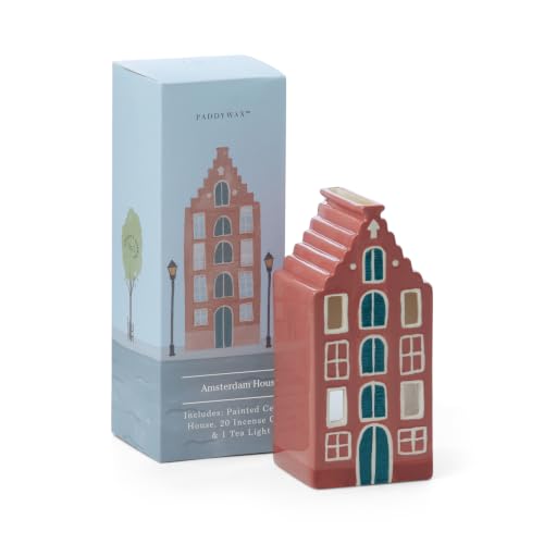 Paddywax Ceramic Incense & Tea Light Holder - Amsterdam House - 20 Cones