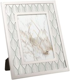 Stainless Steel Palm Tree Leaf Design Picture Photo Frame - 5 x 7/13 x 18cm, Silver