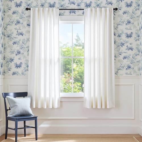 Lazzzy White Velvet Curtains 72 Inches Long Light Filtering Thermal Insulated Drapes for Bedroom Living Window Treatments Rod Pocket 2 Panels