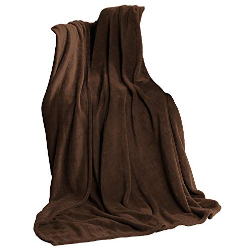 CelinaTex Fluffy XL Cuddly Blanket 220 x 240 cm Dark Brown Sofa Blanket Soft Microfibre Fleece Oeko-Tex TV Blanket