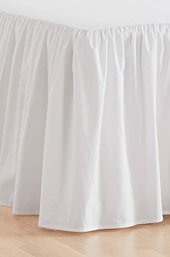 Jotex Zack Valance Bed Skirt, Organic Cotton, Height 60 cm, White, 160 x 200 cm