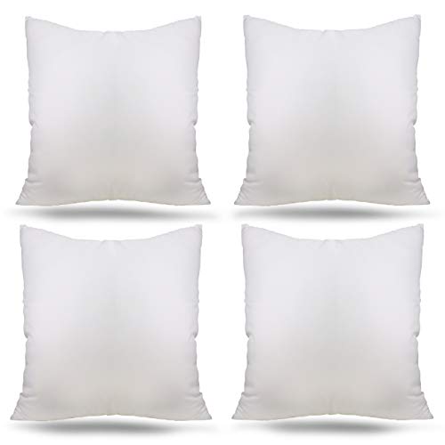"Ogrmar 4 Packs 18""x18"" Premium White Throw Pillow Insert Hypoallergenic High-Resilient PP Cotton Stuffer Pillow Insert Square Form Sham Stuffer Decorative Pillow, Cushion (18"" x 18"")"