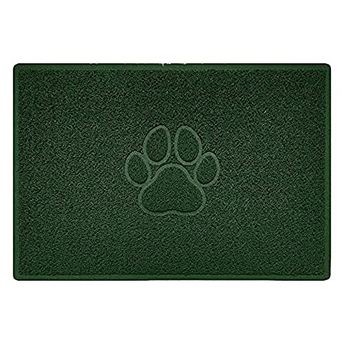 Nicoman Paw Embossed Shape Indoor Outdoor Dirt-Trapper Door Mat Washable Barrier Heavy Duty Doormat - (Watertight Rubber-Back, Large, Green, 90 x 60cm)