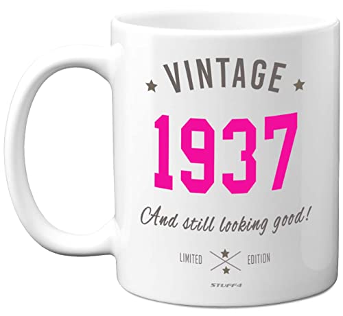 Stuff4 Vintage 1937 Christmas Mug - 1937 Birthday Gifts for Women, 86th Birthday Gifts for Women, 86th Birthday Mug, 86th Mugs for Women, 86 Mug Ceramic Dishwasher Safe Premium Mugs