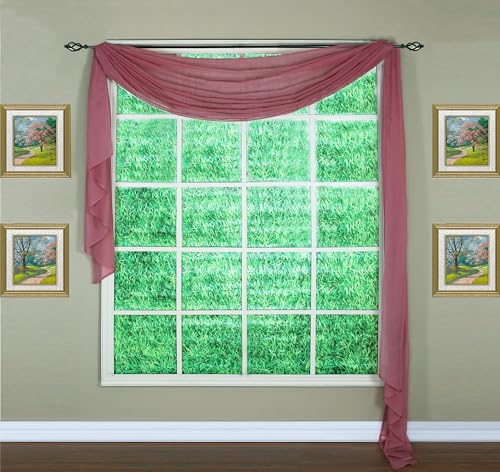"Today's Curtain Emelia Original Voile Scarf 216"", Mauve, 45"" W x 216"" L"