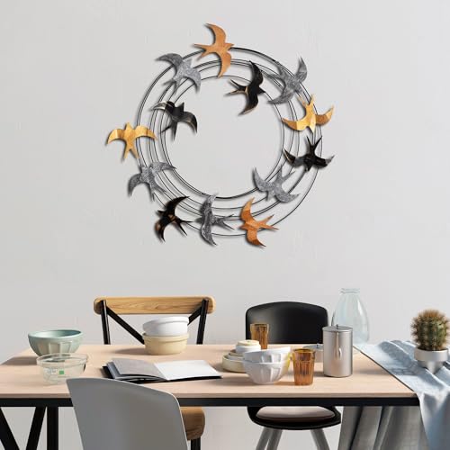 Hand-Painted Decorative Metal Wall Accessory, 87 x 87 x 5 cm, 100% Metal (1.5 mm), Unique Art Piece for Home Decor, Wall Hanging Design