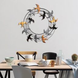 Hand-Painted Decorative Metal Wall Accessory, 87 x 87 x 5 cm, 100% Metal (1.5 mm), Unique Art Piece for Home Decor, Wall Hanging Design