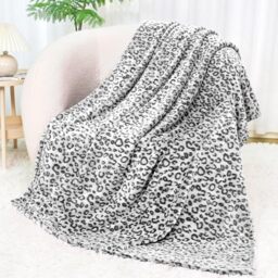 SEEGU Flannel Blanket Throw Soft Fleece Blankets Warm Throw Blankets for Couch, Leopard Black, Throw Size 50'' x 60'' (130 x 150 cm) (BP-24)