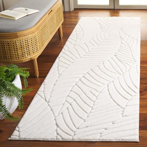 SAFAVIEH Traditional Rug Ideal for High Traffic Areas - Machine Washable and Non Slip - Versailles Collection, Short Pile, in Ivory, 76 X 244 cm