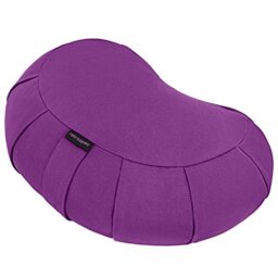 Retrospec Sedona Zafu Meditation Cushion Filled w/Buckwheat Hulls - Yoga Pillow for Meditation Practices - Machine Washable 100% Cotton Cover & Durable Carry Handle Crescent, Mulberry
